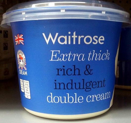 A supermarket own-brand extra-thick double cream