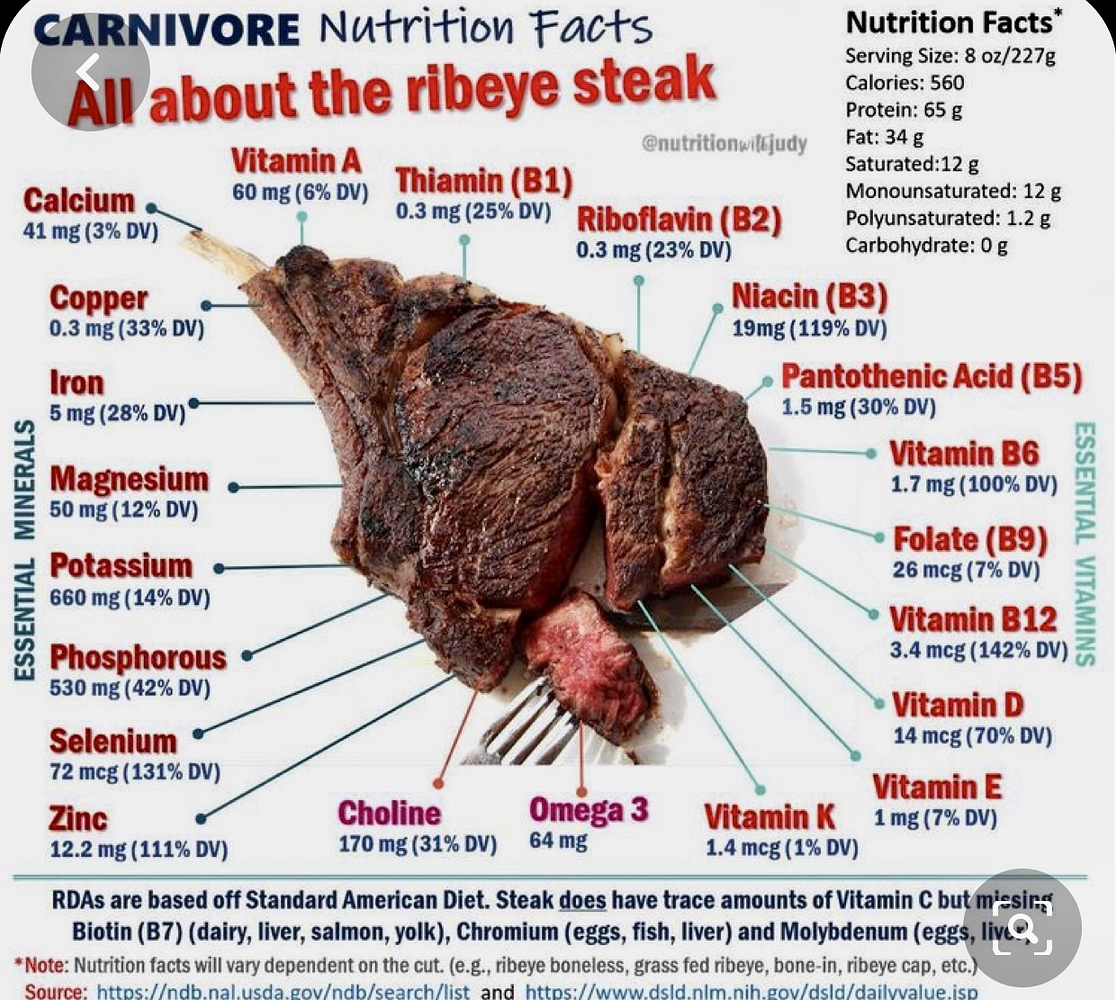 Carnivore Nutrient Requirements And Chart Zero Carb Carnivore 