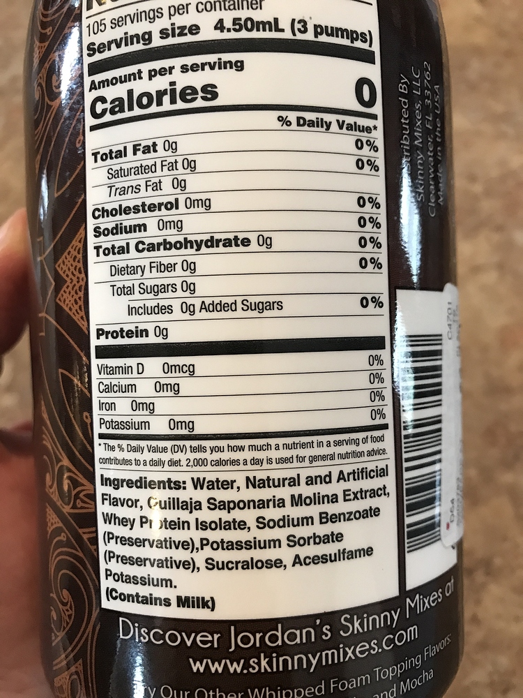 Sucralose...yay or nay? (In skinny syrups foam topping) Ketogenic Forums